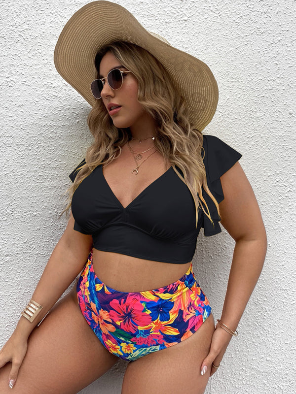 Falbala V-Neck Bikini Set
