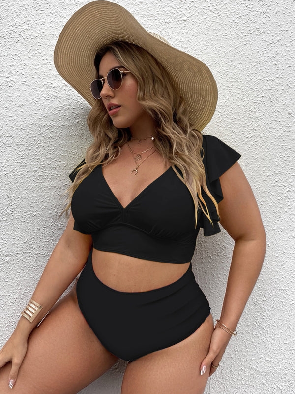 Falbala V-Neck Bikini Set