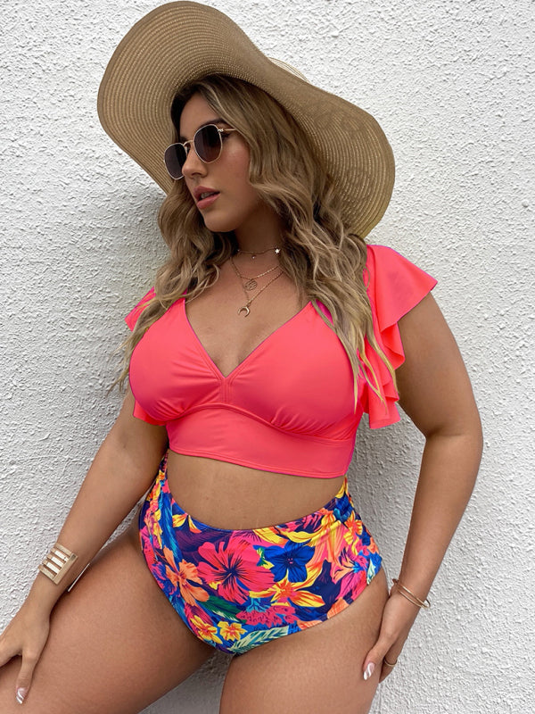 Falbala V-Neck Bikini Set