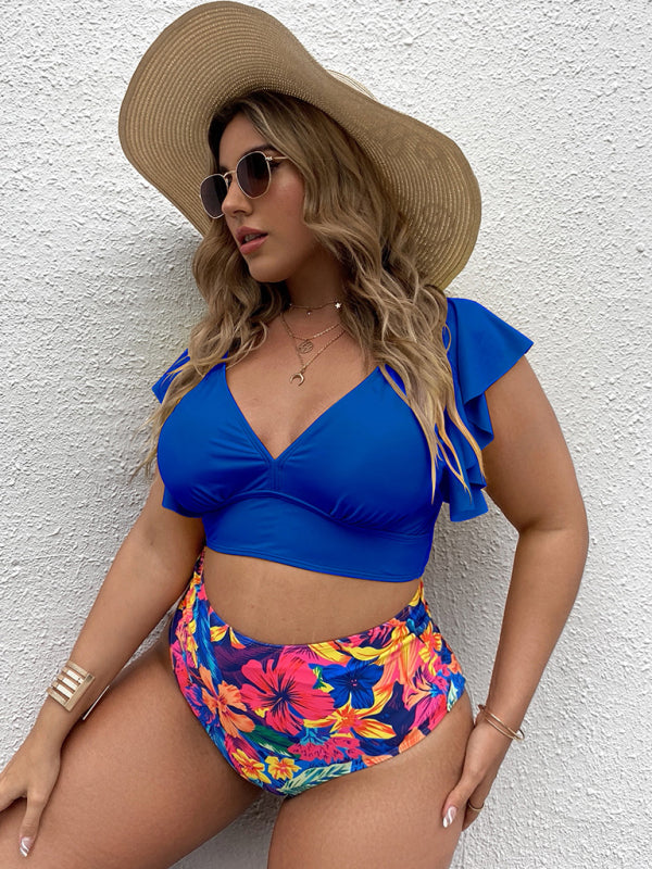Falbala V-Neck Bikini Set