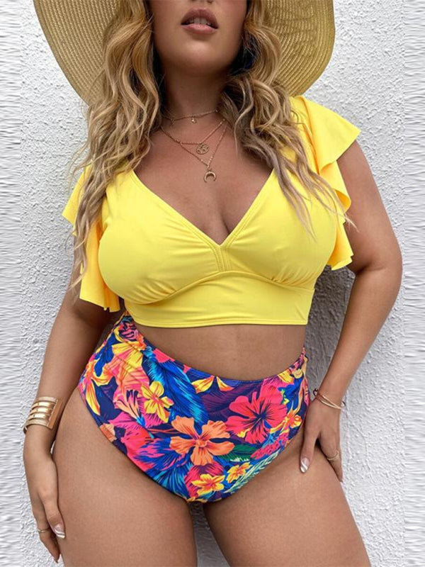 Falbala V-Neck Bikini Set
