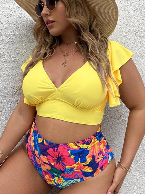 Falbala V-Neck Bikini Set