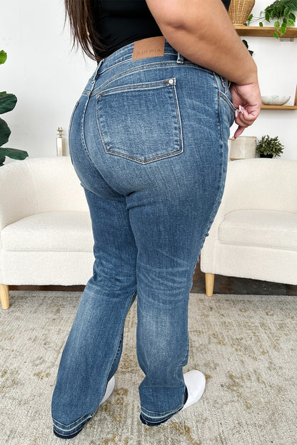 Full Size Mid Rise Release Hem Jeans