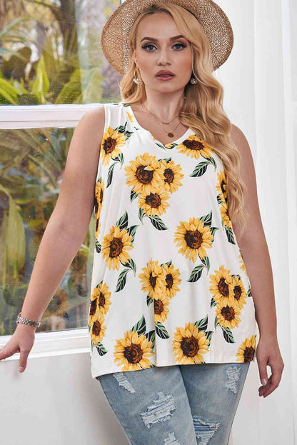 Printed V-Neck Tank