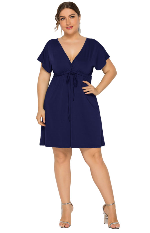 Deep V Solid Dress