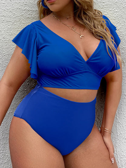 Falbala V-Neck Bikini Set